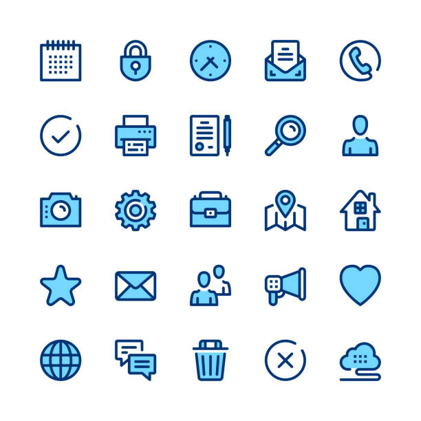 Basic line icons set. Modern graphic design concepts, simple symbols, linear stroke web elements, pictograms collection. Minimal thin line design. Premium quality. Pixel perfect. Vector outline icons - ilustração de arte vetorial