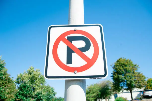 Photo of Sign NO PARKING at the country side in America