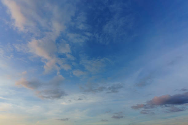 istock blue sky with clouds in evening or dusk for abstract background. Beautiful and Amazing azure sky with clouds when twilight. copy space for text. 950196520