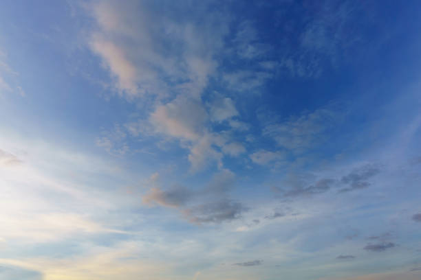 istock blue sky with clouds in evening or dusk for abstract background. Beautiful and Amazing azure sky with clouds when twilight. copy space for text. 950196522