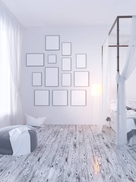 istock mock up poster with vintage pastel hipster minimalism loft interior background, 3D rendering, 3D illustration 950203832