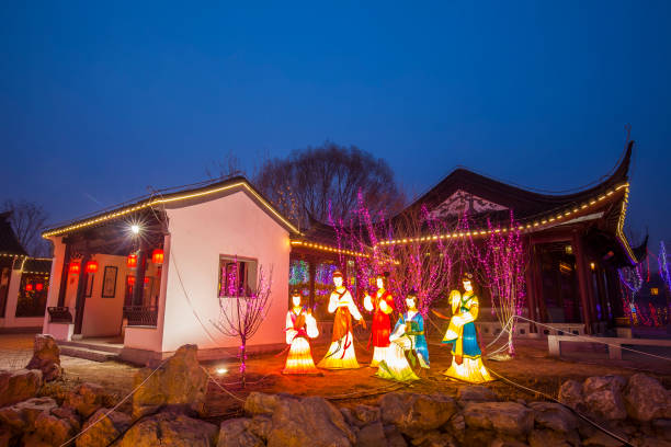 istock Night at traditional Chinese architecture, jiangnan pavilions 950203986