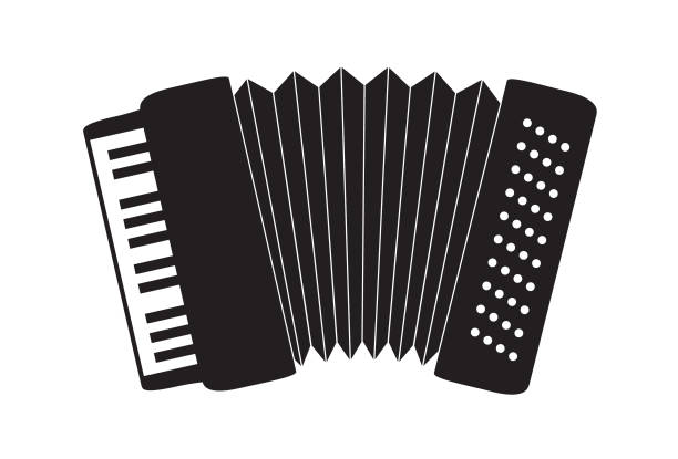 ilustraciones, imágenes clip art, dibujos animados e iconos de stock de icone de acordeão sanfona forró valsa de tango no fundo branco - accordion