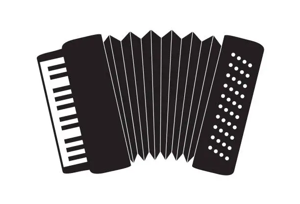 Vector illustration of accordion icon accordion forró tango waltz on white background