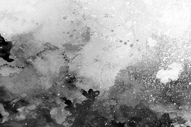 Black watercolor bacground Black watercolor abstract with splashes on white watercolor paper. My own work. layered artwork stock pictures, royalty-free photos & images