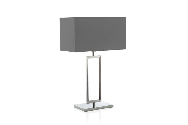 istock Modern table lamp with small grey lampshade isolated 950210220