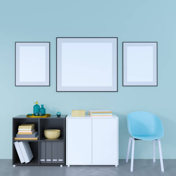 istock Mock up poster, hipster, 3d illustration poster,  rendering,  retro,  room,  style,  template,  toy,  up,  wall,  white 950220142