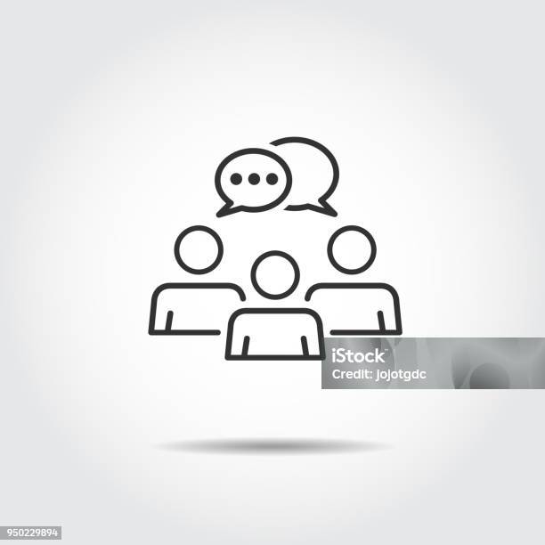 People Talking Icon Logo Vector Speech Bubbles Stock Illustration - Download Image Now - Icon Symbol, Three People, Talking