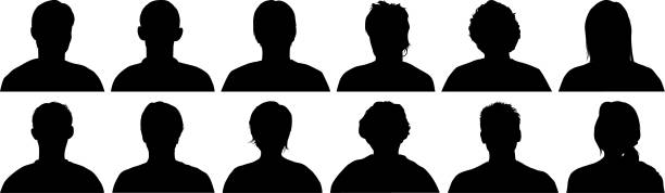 Head Silhouettes Head silhouettes. portrait silhouettes stock illustrations