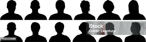Head Silhouettes Stock Illustration - Download Image Now - In Silhouette, Cut Out, People