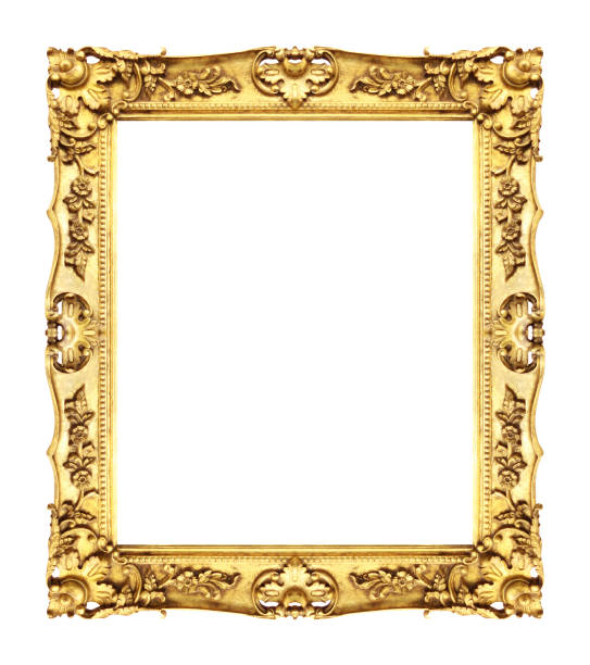 istock Antique gold frame isolated on white background, clipping path 950240250