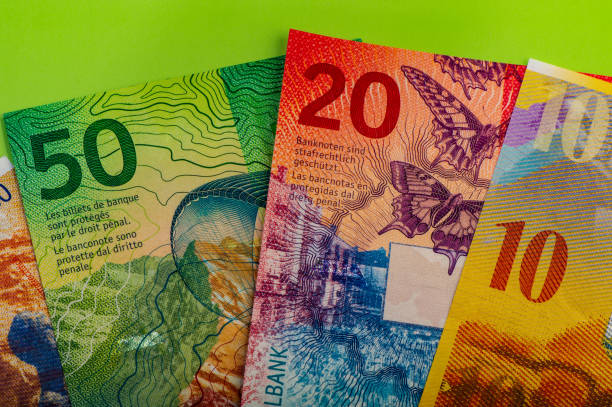 istock Swiss banknotes are fifty, ten, twenty francs and a notepad. 950257568