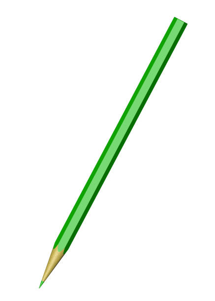 istock A green pencil on a white background 950261864