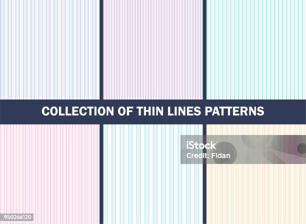 Set Of Thin Lines Patterns Graphic Stylish Seamless Vector Backgrounds ...