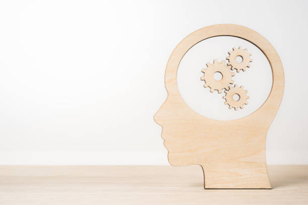 istock wooden man silhouette head with gearwheel 950271676