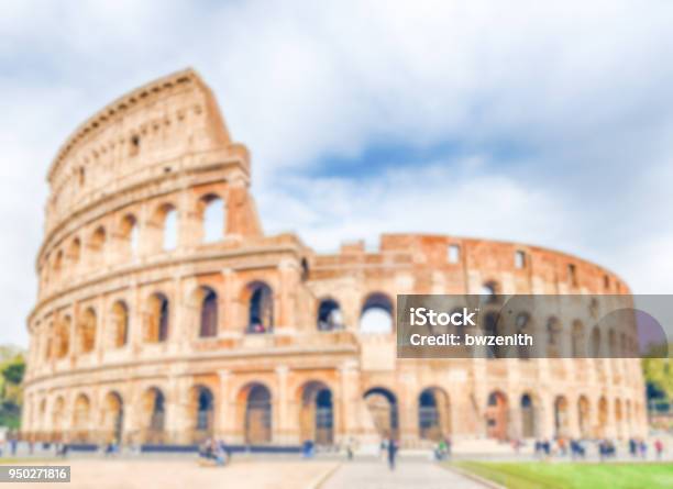 Defocused Background Of The Flavian Amphitheatre Aka Colosseum In Rome Stock Photo - Download Image Now