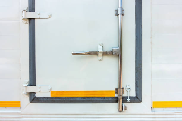 istock Container handle door locker, Refrigerator truck 950278974