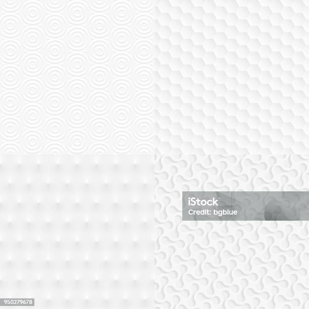 Set Of Abstract Geometric Textures Trendy White Background Stock Illustration - Download Image Now