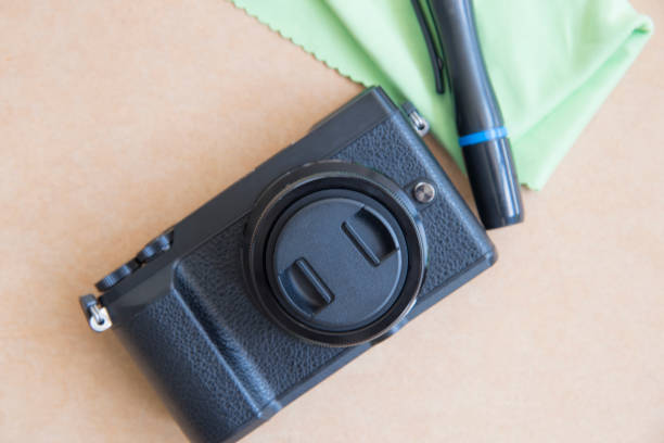 istock Equipment of cleaning camera flat lay style. 950283840