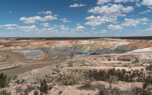 Southern Cross, Australia - January 26, 2018: Panoramic view over the Edna May gold mine close to Southern Cross on January 26, 2018 in Western Australia