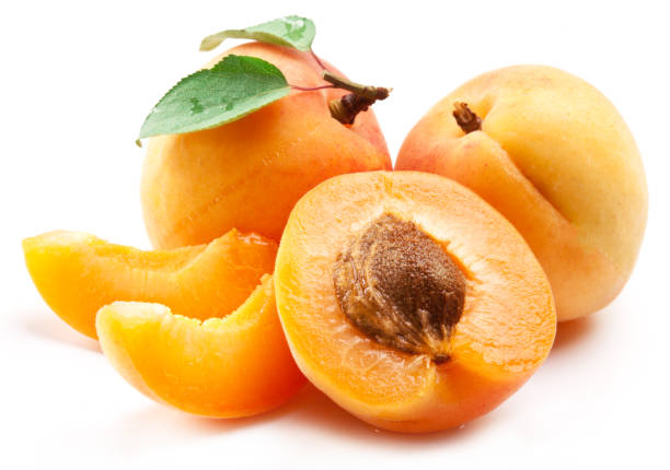 istock Ripe apricots with apricot leaf. 950301002