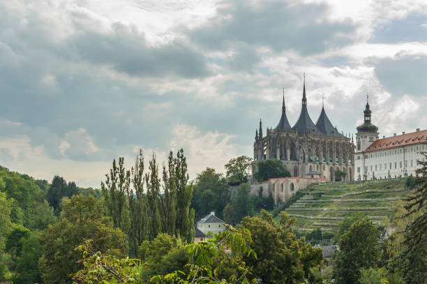 Cathedral of St. Barbara in Kutna Hora stock photo