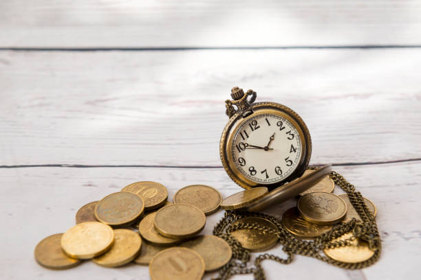 istock time and money, vintage coin clock, watch face, 950313180