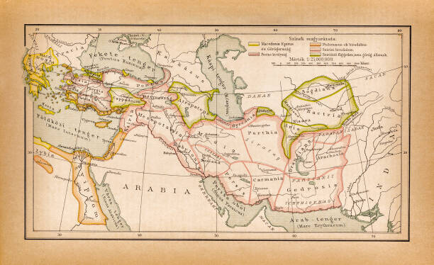 Countries of Diadochi ( from Greek: Διάδοχοι, Diádokhoi, "successors") were the rival generals, families, and friends of Alexander the Great who fought for control over his empire after his death in 323 BC Illustration of a Countries of Diadochi ( from Greek: Διάδοχοι, Diádokhoi, "successors") were the rival generals, families, and friends of Alexander the Great who fought for control over his empire after his death in 323 BC persian culture stock illustrations