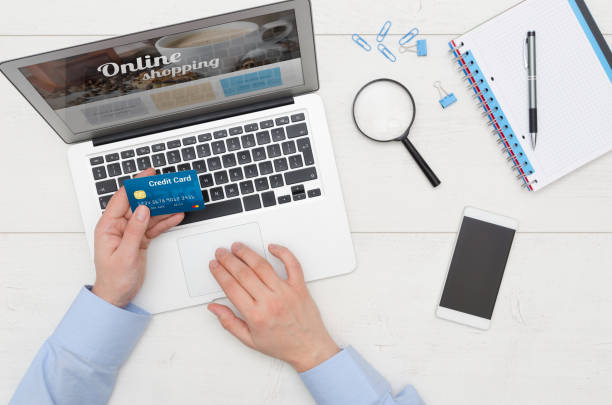 istock Online shopping with credit card 950336370