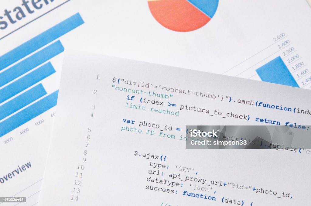 Web Developer Programming Code Printed On A Piece Of Paper Stock Photo ...