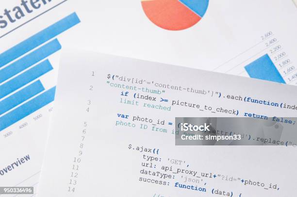 Web Developer Programming Code Printed On A Piece Of Paper Stock Photo ...