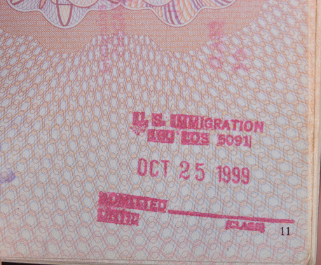 USA immigration stamps in passport