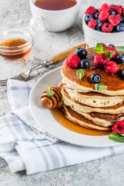 istock American pancakes with fresh berries 950336524