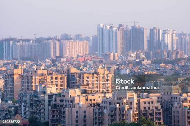 Cityscape In An Indian City With Concrete Buildings And Skyscrap Stock Photo - Download Image Now