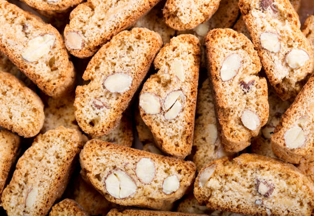 italian cantuccini cookies as background - biscotti imagens e fotografias de stock