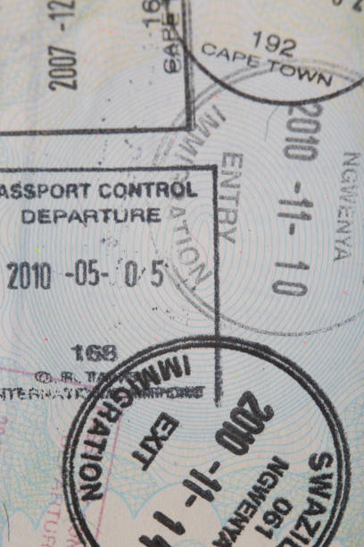 istock Rubber stamps in passport 950341654