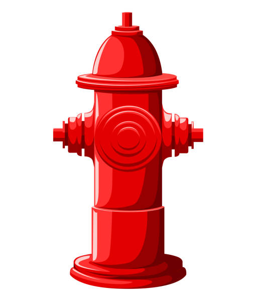 Red fire hydrant in flat style isolated on white background website page and mobile app design Red fire hydrant in flat style isolated on white background website page and mobile app design. fire hydrant stock illustrations