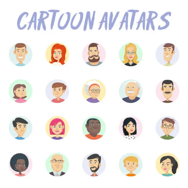 Vector illustration of Cartoon avatars