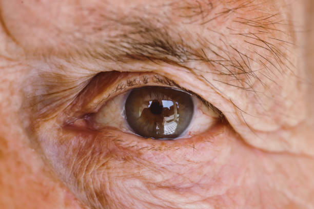 istock Close-up image of old woman's eye, looking at camera 950347016