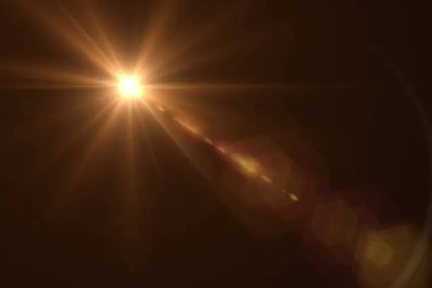 Lens Flare on Black Background, Solar Energy