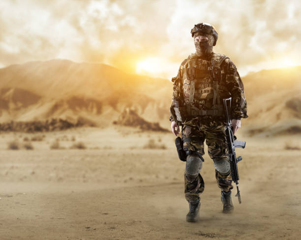 istock Special forces soldier in the desert. 950356366
