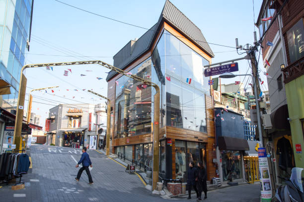 Itaewon In Seoul, SOUTH KOREA - November 06, 2017:Vietnam QuyNhon-gil in Itaewon, Seoul. Itaewon in Seoul is a place where cultures of various countries coexist.