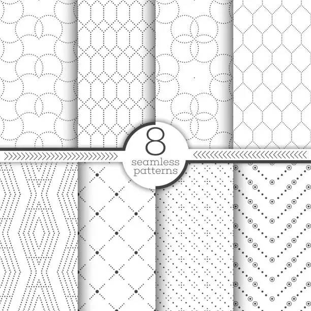 Vector illustration of Set of vector seamless patterns