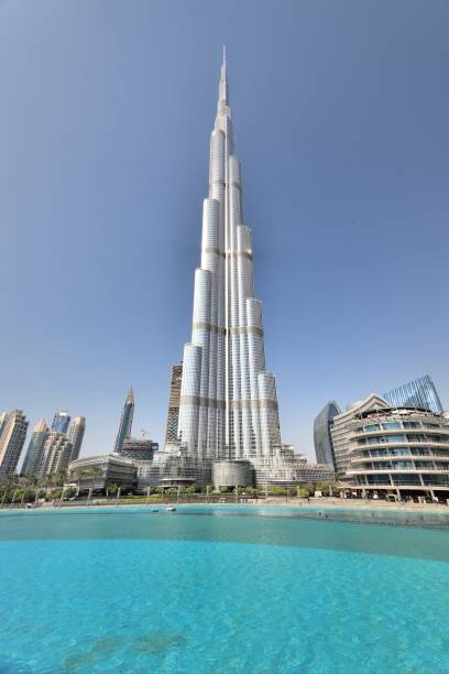 The worlds tallest building Dubai, UAE - January 2017:The worlds tallest building burj khalifa photos stock pictures, royalty-free photos & images