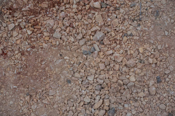 istock Gravel and pebbles background pattern, small and big sand 950367574