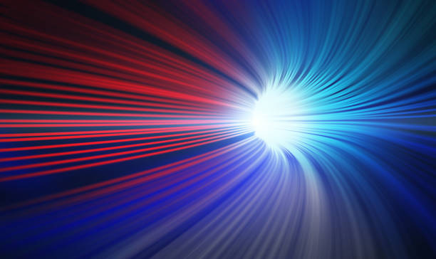 istock Red and blue abstract speed motion in highway tunnel for technology background ,fast moving toward the light, 3d illustration 950370754