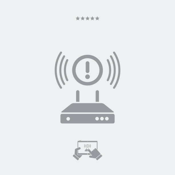 Error modem connection Flat and isolated vector eps illustration icon with minimal and modern design connection interrupted stock illustrations