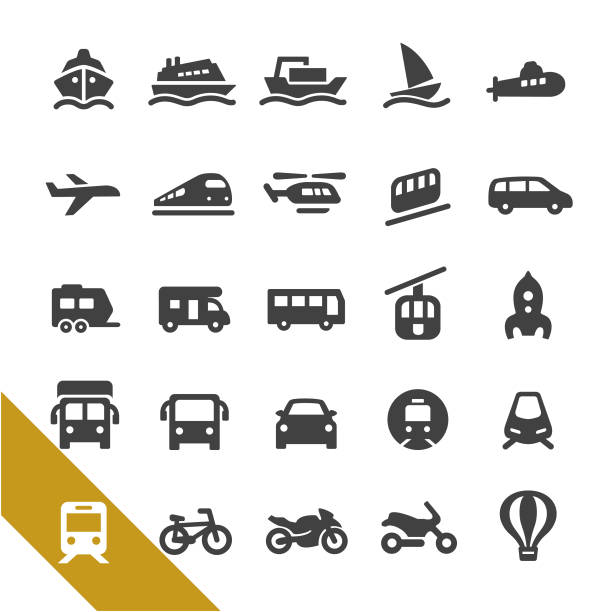 Mode of Transport Icons - Select Series Mode of Transport, public transportation, vehicle mobility as a service stock illustrations