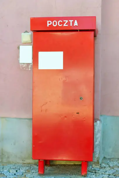 Photo of Red mailbox, state Polish postal service Bialystok
