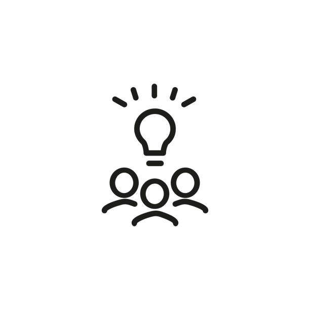 ilustrações de stock, clip art, desenhos animados e ícones de brainstorming line icon - light bulb replace lighting equipment changing form